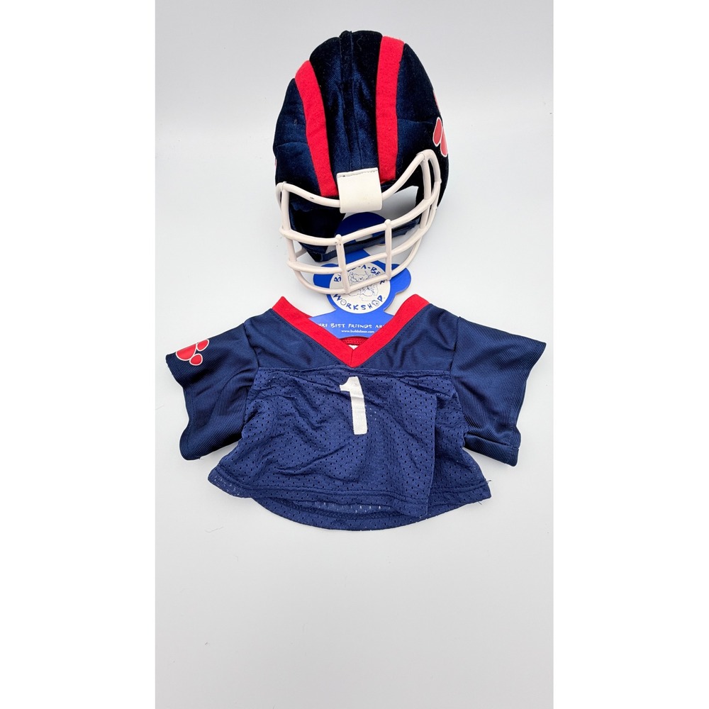 Build-A-Bear‎ Workshop Football Uniform Navy Blue Jersey #1 and Helmet Set
